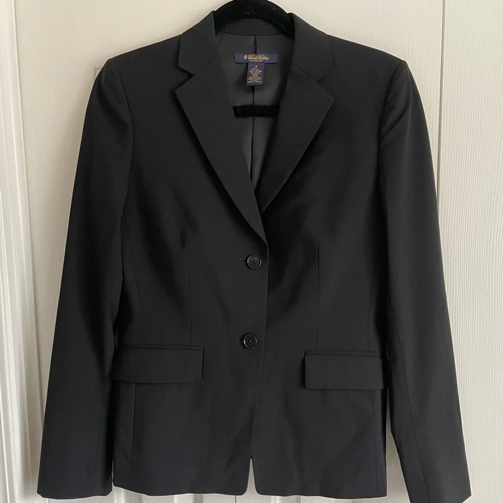 Brooks Brothers Black Two-Button Tailored Blazer - Picture 1 of 5